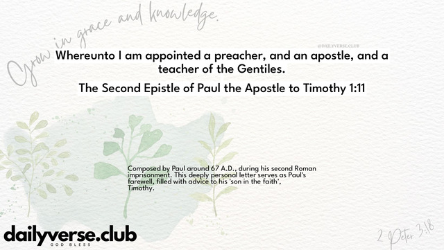 Bible Verse Wallpaper 1:11 from The Second Epistle of Paul the Apostle to Timothy