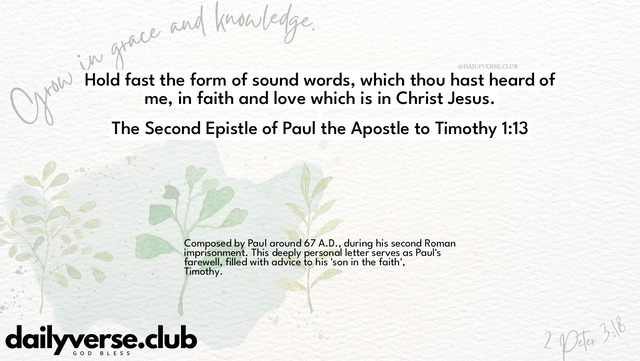 Bible Verse Wallpaper 1:13 from The Second Epistle of Paul the Apostle to Timothy