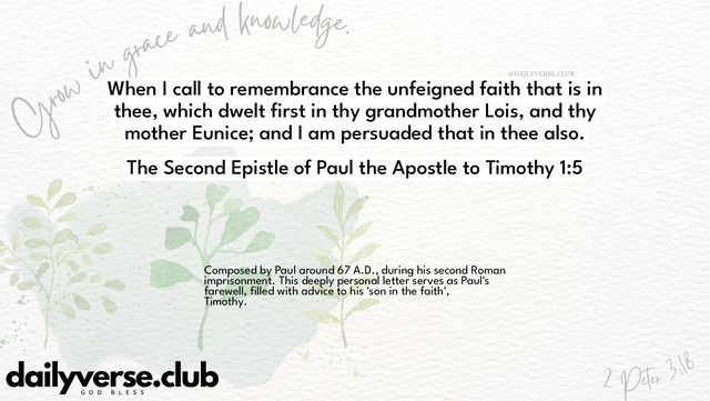 Bible Verse Wallpaper 1:5 from The Second Epistle of Paul the Apostle to Timothy
