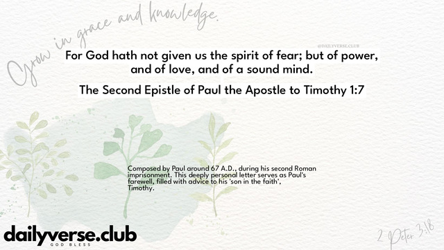 Bible Verse Wallpaper 1:7 from The Second Epistle of Paul the Apostle to Timothy