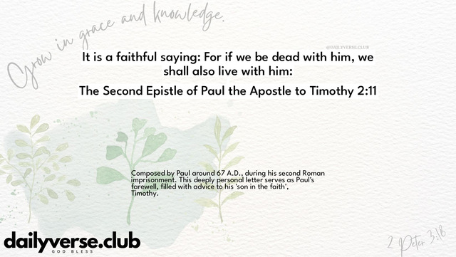 Bible Verse Wallpaper 2:11 from The Second Epistle of Paul the Apostle to Timothy