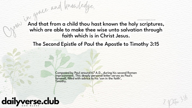 Bible Verse Wallpaper 3:15 from The Second Epistle of Paul the Apostle to Timothy