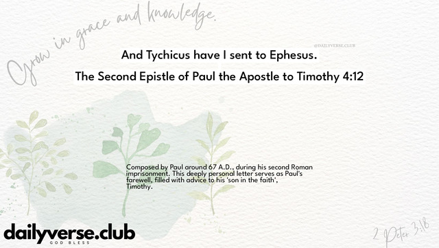 Bible Verse Wallpaper 4:12 from The Second Epistle of Paul the Apostle to Timothy