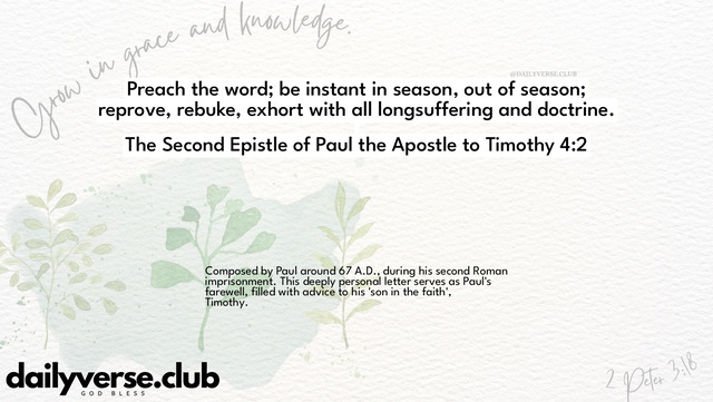 Bible Verse Wallpaper 4:2 from The Second Epistle of Paul the Apostle to Timothy