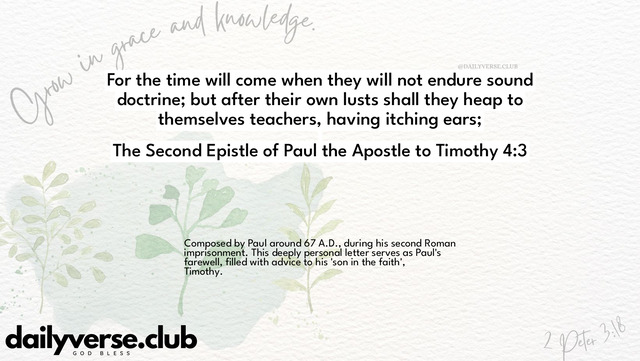 Bible Verse Wallpaper 4:3 from The Second Epistle of Paul the Apostle to Timothy