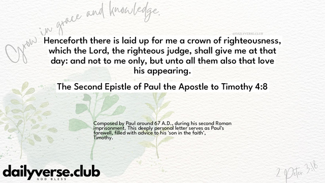 Bible Verse Wallpaper 4:8 from The Second Epistle of Paul the Apostle to Timothy