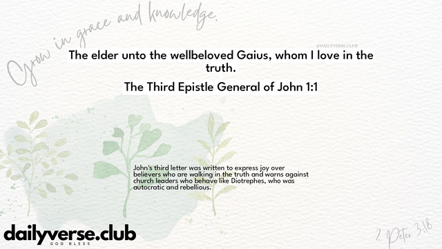 Bible Verse Wallpaper 1:1 from The Third Epistle General of John