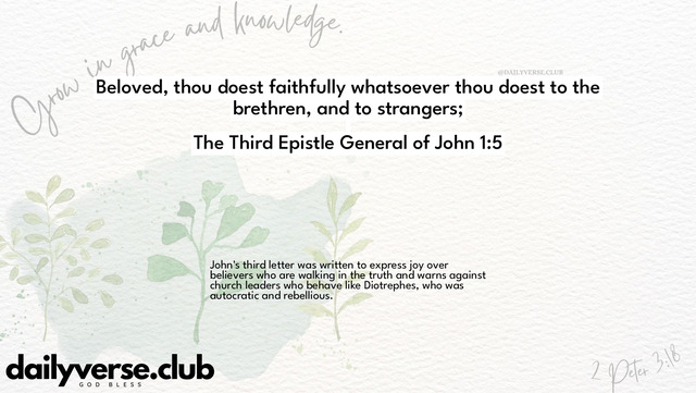Bible Verse Wallpaper 1:5 from The Third Epistle General of John