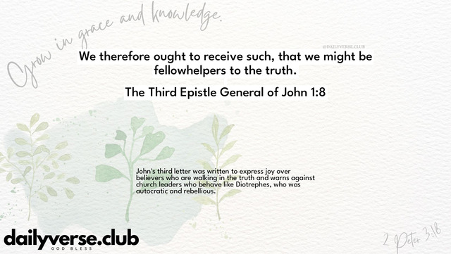 Bible Verse Wallpaper 1:8 from The Third Epistle General of John