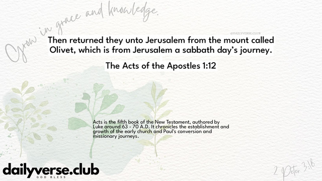 Bible Verse Wallpaper 1:12 from The Acts of the Apostles