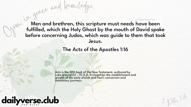 Bible Verse Wallpaper 1:16 from The Acts of the Apostles