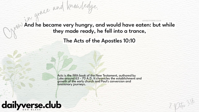 Bible Verse Wallpaper 10:10 from The Acts of the Apostles