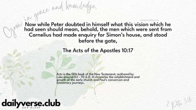 Bible Verse Wallpaper 10:17 from The Acts of the Apostles
