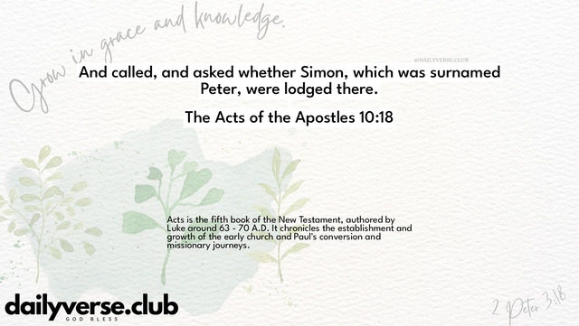 Bible Verse Wallpaper 10:18 from The Acts of the Apostles