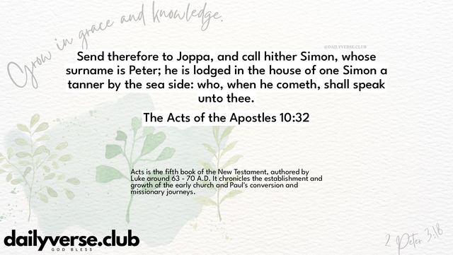 Bible Verse Wallpaper 10:32 from The Acts of the Apostles