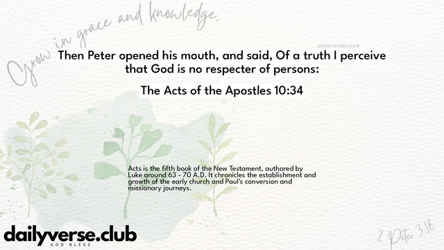 Bible Verse Wallpaper 10:34 from The Acts of the Apostles