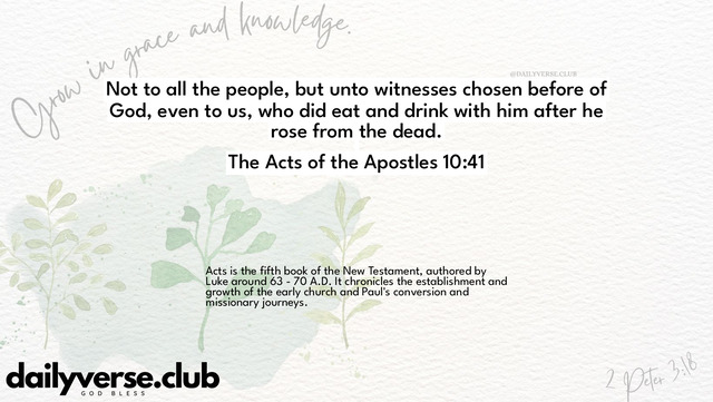 Bible Verse Wallpaper 10:41 from The Acts of the Apostles