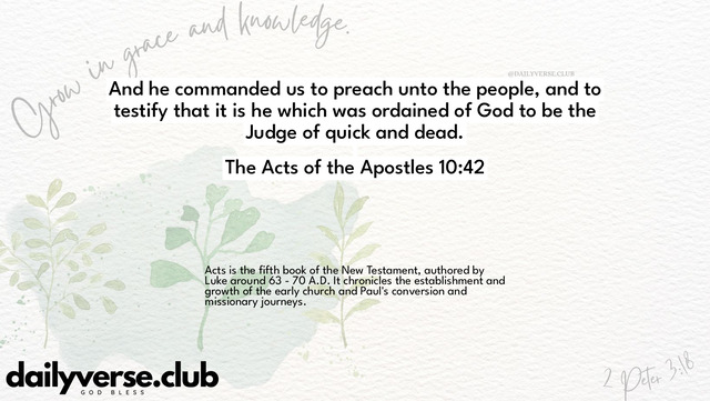Bible Verse Wallpaper 10:42 from The Acts of the Apostles