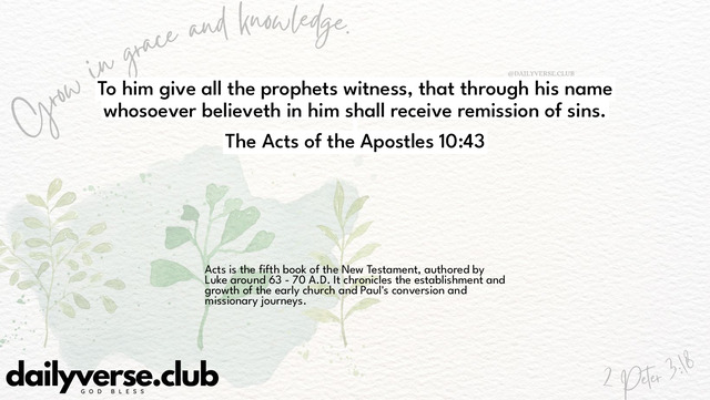 Bible Verse Wallpaper 10:43 from The Acts of the Apostles