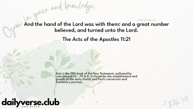 Bible Verse Wallpaper 11:21 from The Acts of the Apostles