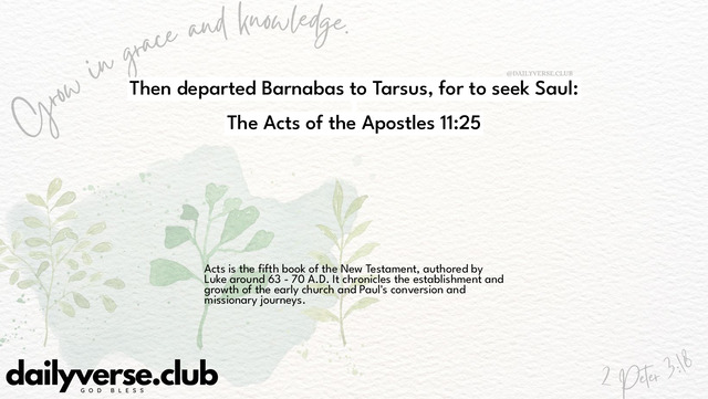 Bible Verse Wallpaper 11:25 from The Acts of the Apostles