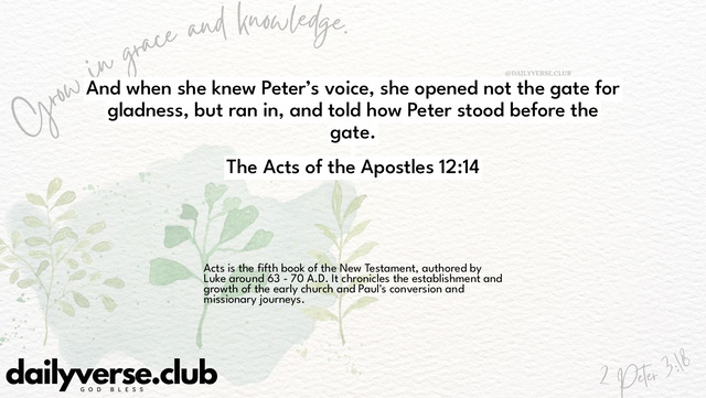 Bible Verse Wallpaper 12:14 from The Acts of the Apostles