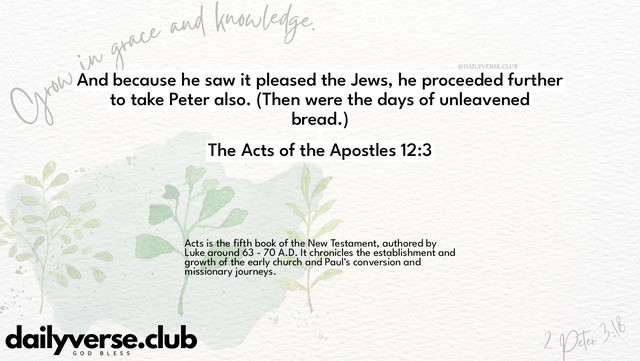 Bible Verse Wallpaper 12:3 from The Acts of the Apostles