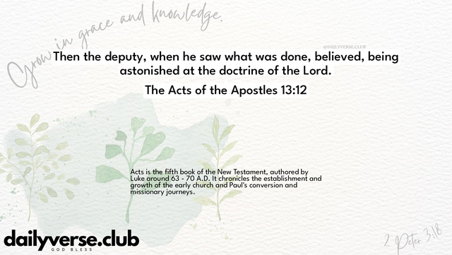 Bible Verse Wallpaper 13:12 from The Acts of the Apostles