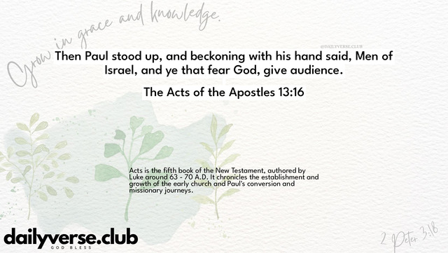 Bible Verse Wallpaper 13:16 from The Acts of the Apostles