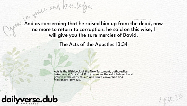 Bible Verse Wallpaper 13:34 from The Acts of the Apostles
