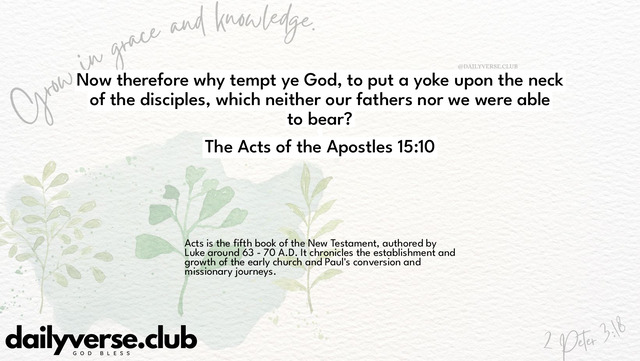 Bible Verse Wallpaper 15:10 from The Acts of the Apostles