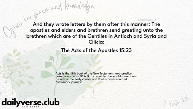 Bible Verse Wallpaper 15:23 from The Acts of the Apostles