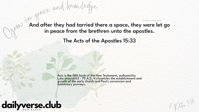 Bible Verse Wallpaper 15:33 from The Acts of the Apostles
