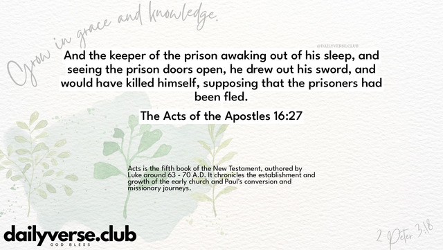 Bible Verse Wallpaper 16:27 from The Acts of the Apostles