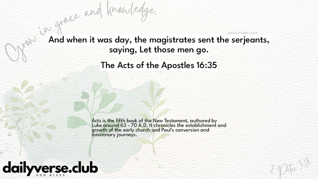 Bible Verse Wallpaper 16:35 from The Acts of the Apostles