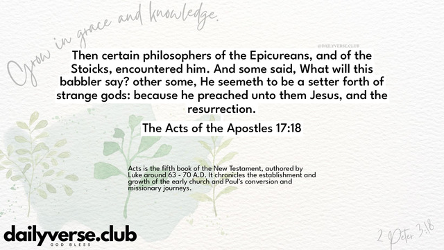 Bible Verse Wallpaper 17:18 from The Acts of the Apostles