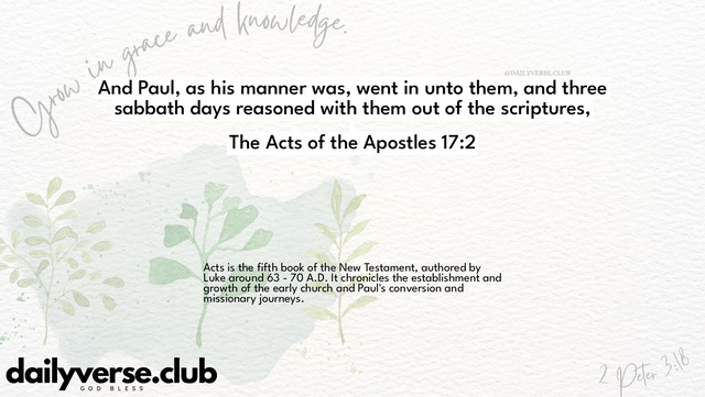 Bible Verse Wallpaper 17:2 from The Acts of the Apostles