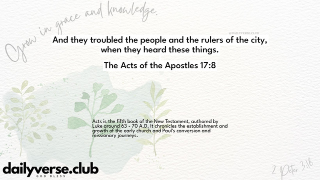 Bible Verse Wallpaper 17:8 from The Acts of the Apostles