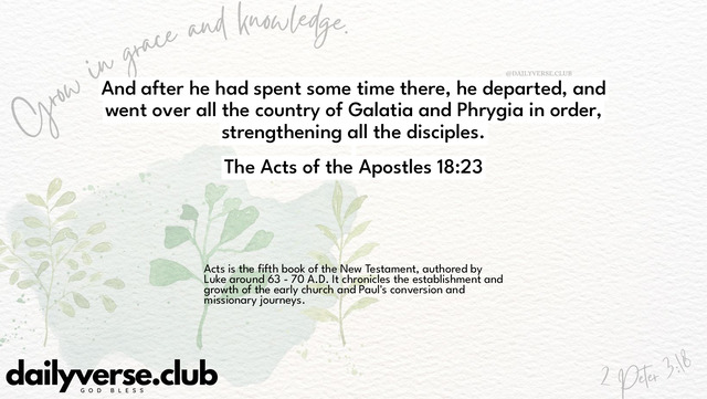 Bible Verse Wallpaper 18:23 from The Acts of the Apostles