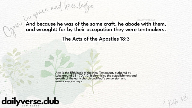 Bible Verse Wallpaper 18:3 from The Acts of the Apostles
