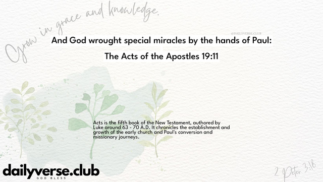 Bible Verse Wallpaper 19:11 from The Acts of the Apostles