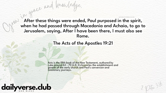 Bible Verse Wallpaper 19:21 from The Acts of the Apostles