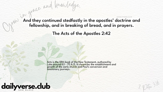 Bible Verse Wallpaper 2:42 from The Acts of the Apostles