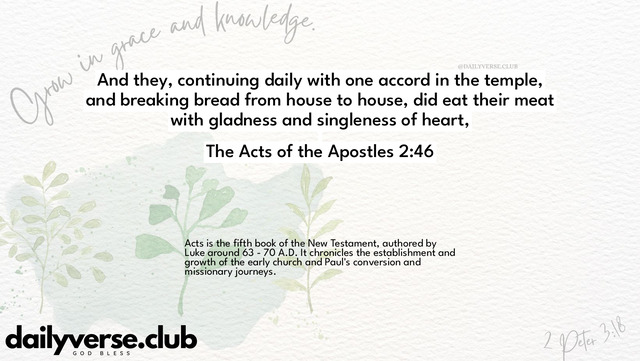 Bible Verse Wallpaper 2:46 from The Acts of the Apostles