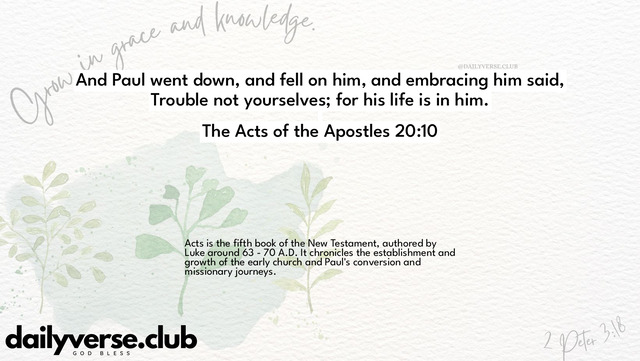 Bible Verse Wallpaper 20:10 from The Acts of the Apostles