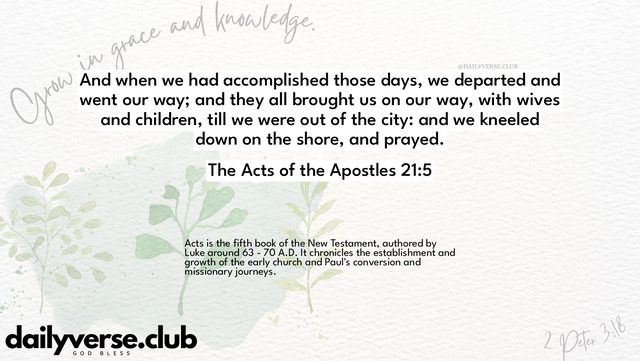 Bible Verse Wallpaper 21:5 from The Acts of the Apostles