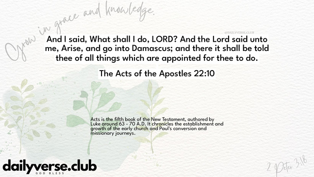 Bible Verse Wallpaper 22:10 from The Acts of the Apostles
