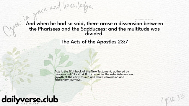 Bible Verse Wallpaper 23:7 from The Acts of the Apostles