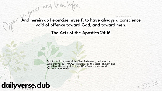 Bible Verse Wallpaper 24:16 from The Acts of the Apostles