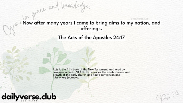 Bible Verse Wallpaper 24:17 from The Acts of the Apostles